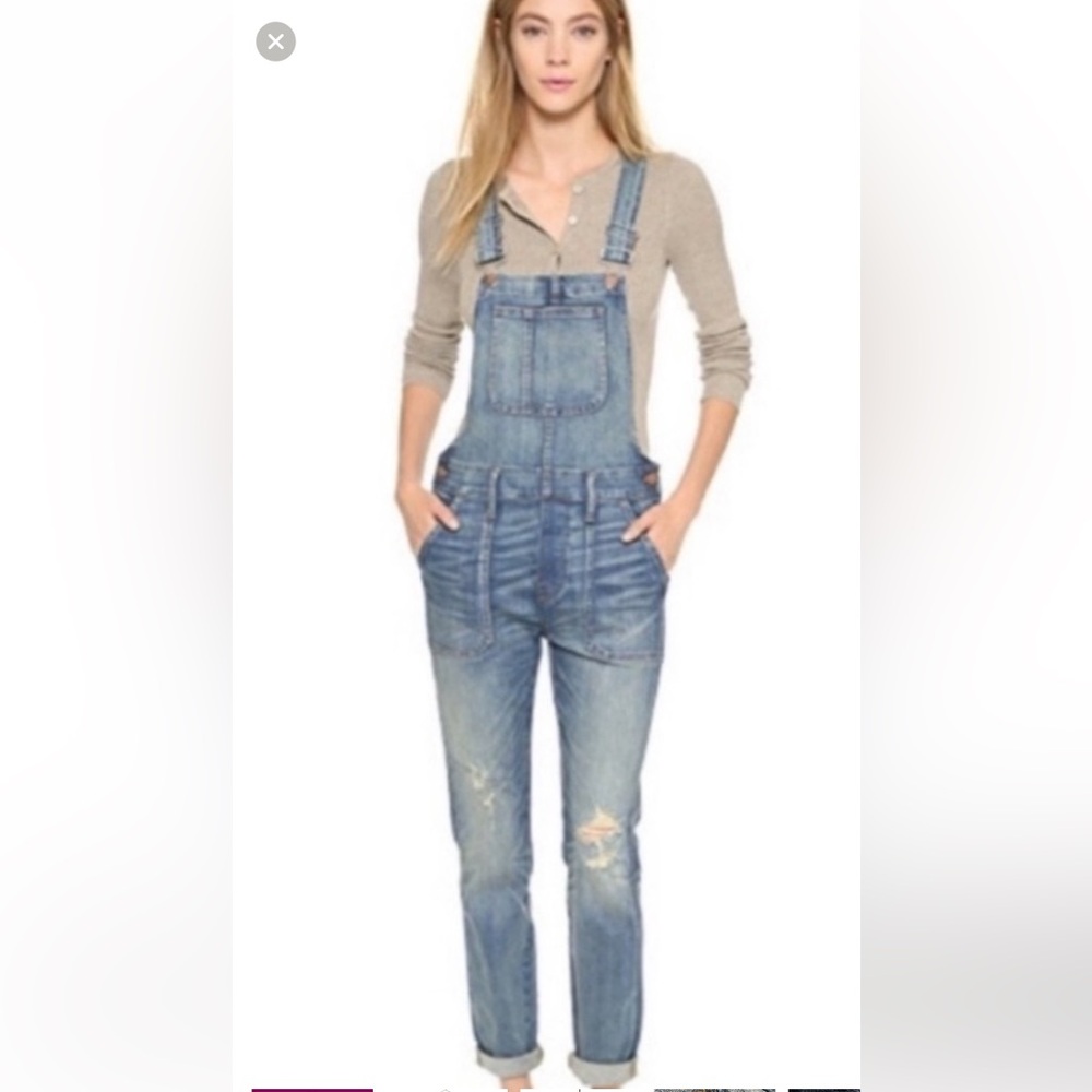 Madewell Blue Denim Overalls Relaxed Fit